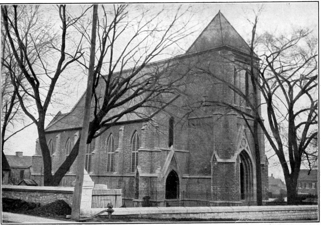 This 1913 image of St. Paul's Church published in Kingston Illustrated clearly shows the wall. (Collection Jennifer McKendry)